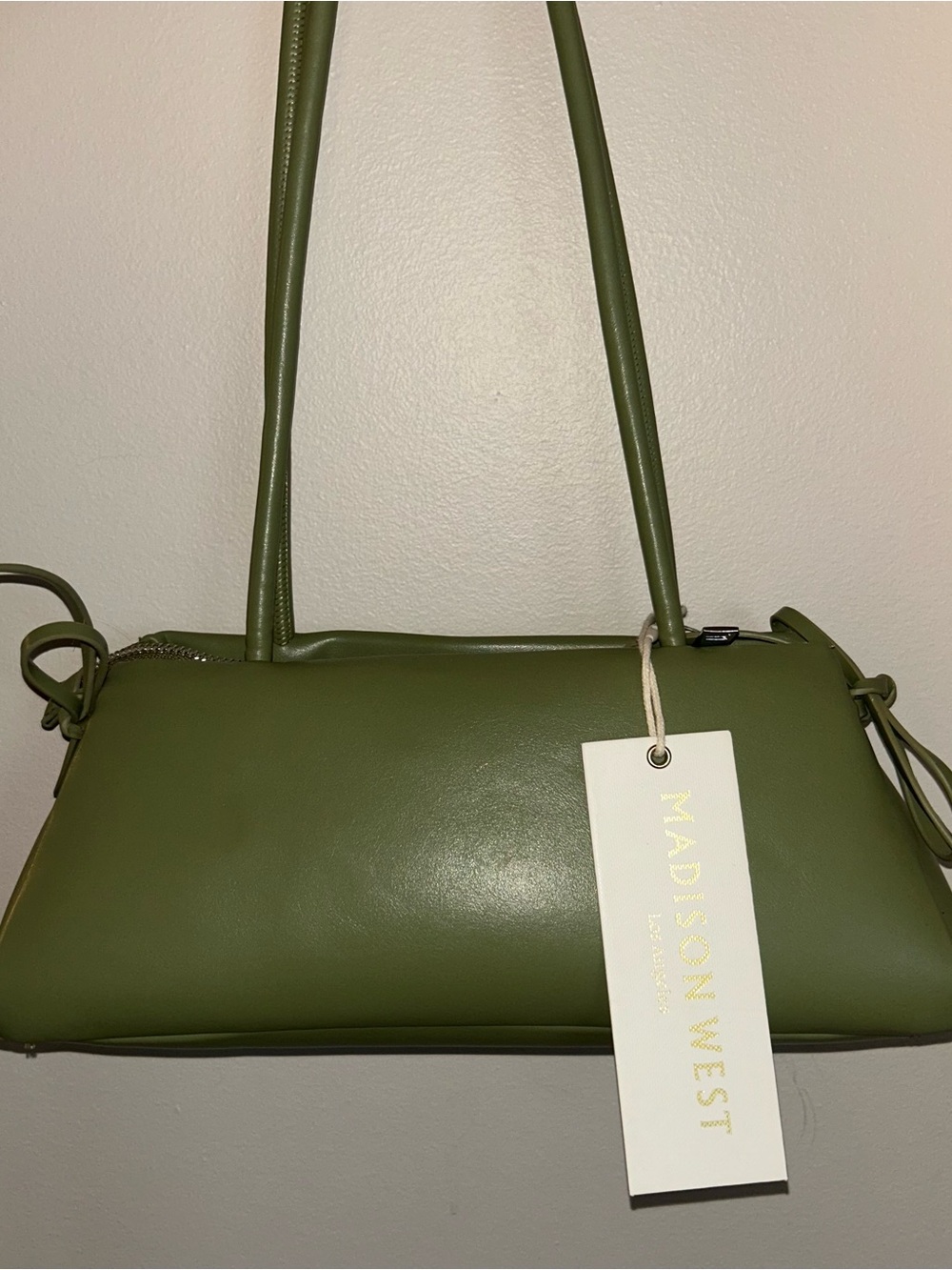 Madison West moss green shoulder bag purse